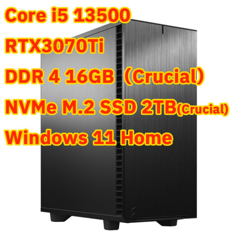 【硬派シリーズ】Core i5 13500 +RTX3070Ti【ミドルハイエンドゲーミングPC】
